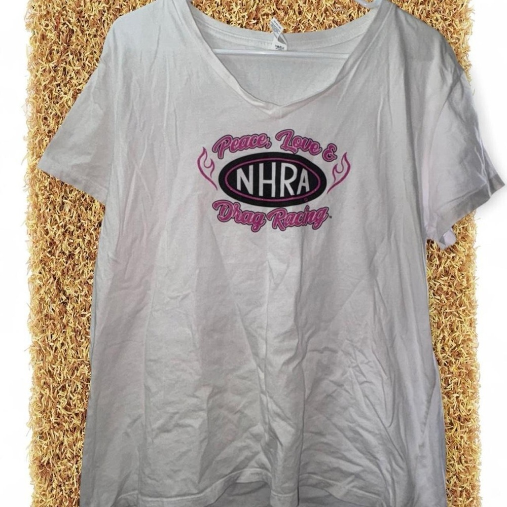 Women’s NHRA drag racing white t-shirt Size XXL #racing #motorsport